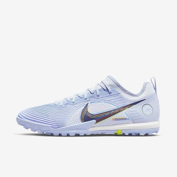 Buty Piłkarskie Damskie Nike Mercurial Air Zoom Vapor 14 Pro TF Turf Szare Głęboka Niebieskie Niebieskie | NK891BKI