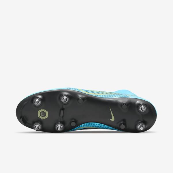 Buty Piłkarskie Damskie Nike Mercurial Superfly 8 Academy SG-PRO Anti-Clog Traction Soft-Grounds Niebieskie Pomarańczowe | NK056VGU