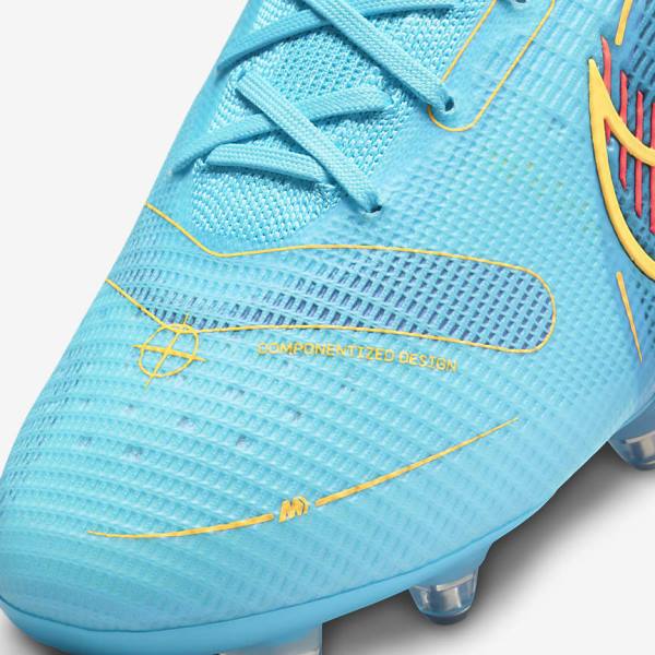 Buty Piłkarskie Damskie Nike Mercurial Superfly 8 Elite SG-PRO Anti-Clog Traction Soft-Ground Niebieskie Pomarańczowe | NK165CKM