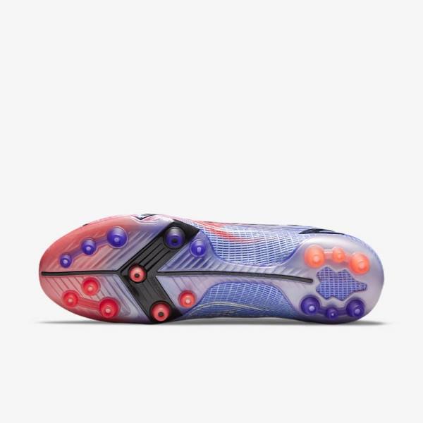 Buty Piłkarskie Damskie Nike Mercurial Superfly 8 Elite KM AG Artificial-Grass Indygo Głęboka Czerwone Metal Srebrne | NK360IDT