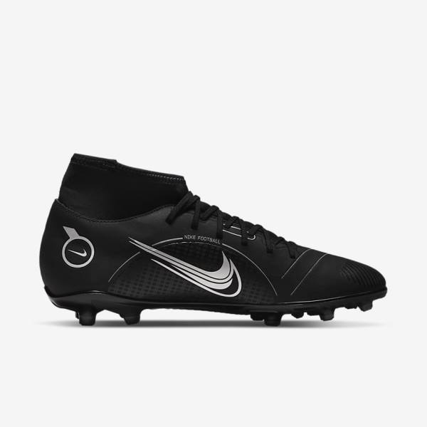 Buty Piłkarskie Damskie Nike Mercurial Superfly 8 Club MG Multi-Grounds Czarne Szare Metal Srebrne | NK467OHY