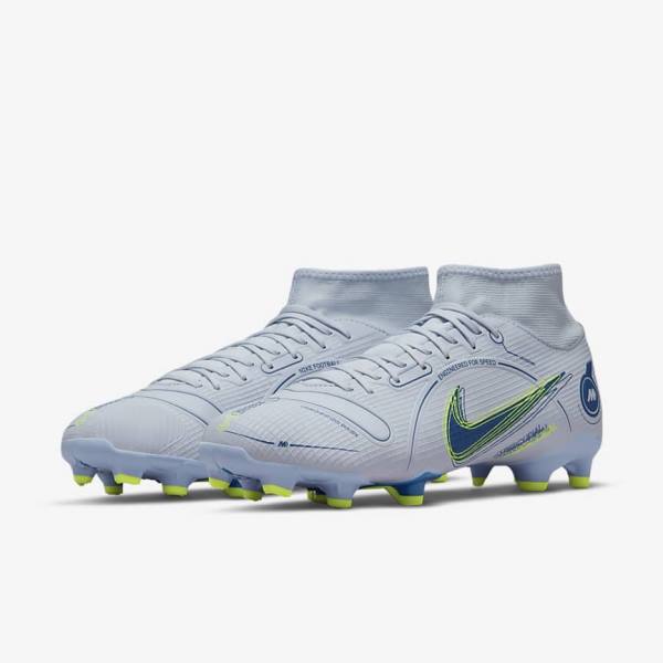 Buty Piłkarskie Damskie Nike Mercurial Superfly 8 Academy MG Multi-Grounds Szare Głęboka Niebieskie Ciemny Niebieskie | NK582JHF