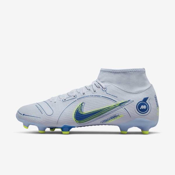 Buty Piłkarskie Damskie Nike Mercurial Superfly 8 Academy MG Multi-Grounds Szare Głęboka Niebieskie Ciemny Niebieskie | NK582JHF