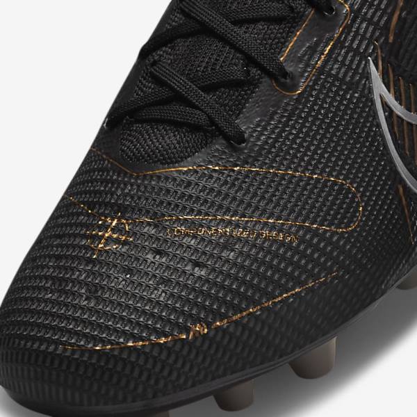 Buty Piłkarskie Damskie Nike Mercurial Superfly 8 Elite AG Artificial-Grasss Czarne Metal Srebrne Szare Metal Złote | NK610ONW