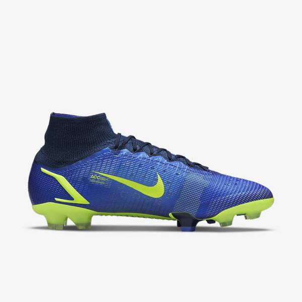 Buty Piłkarskie Damskie Nike Mercurial Superfly 8 Elite FG Firm-Grounds Niebieskie | NK623NZA