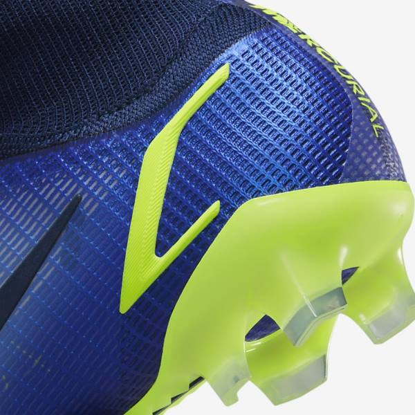 Buty Piłkarskie Damskie Nike Mercurial Superfly 8 Elite FG Firm-Grounds Niebieskie | NK623NZA