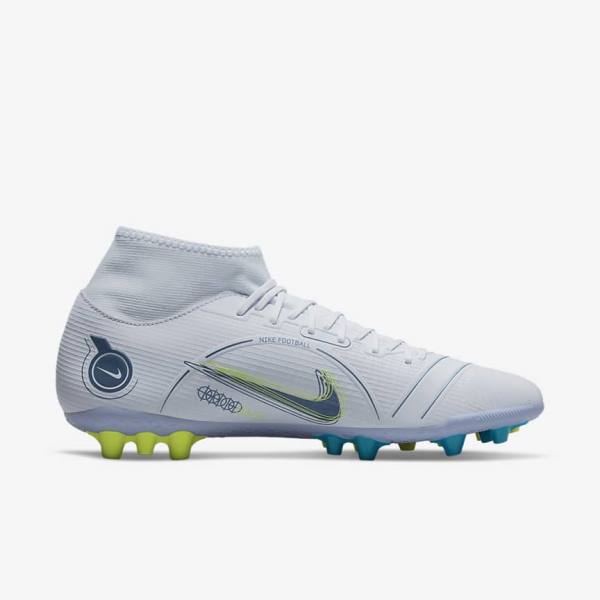 Buty Piłkarskie Damskie Nike Mercurial Superfly 8 Academy AG Artificial-Grass Szare Głęboka Niebieskie Ciemny Niebieskie | NK637FHB