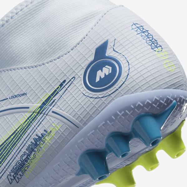 Buty Piłkarskie Damskie Nike Mercurial Superfly 8 Academy AG Artificial-Grass Szare Głęboka Niebieskie Ciemny Niebieskie | NK637FHB