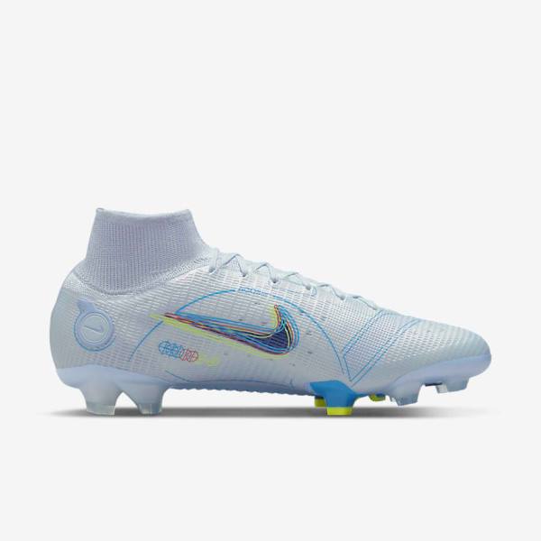 Buty Piłkarskie Damskie Nike Mercurial Superfly 8 Elite FG Firm-Grounds Szare Głęboka Niebieskie Niebieskie | NK824BOW