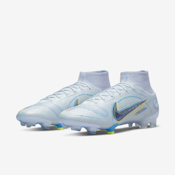 Buty Piłkarskie Damskie Nike Mercurial Superfly 8 Elite FG Firm-Grounds Szare Głęboka Niebieskie Niebieskie | NK824BOW