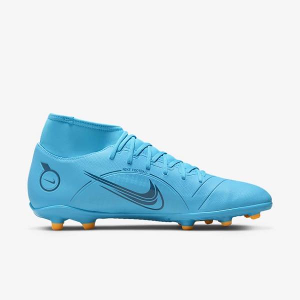 Buty Piłkarskie Damskie Nike Mercurial Superfly 8 Club MG Multi-Grounds Niebieskie Pomarańczowe | NK851KDS