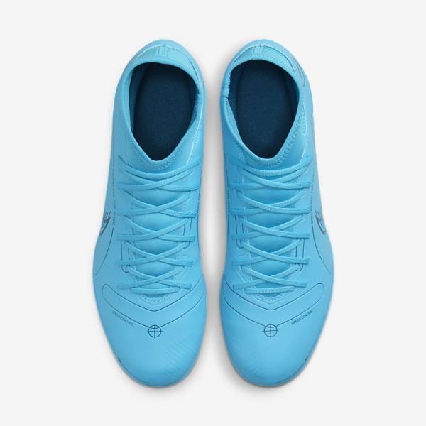 Buty Piłkarskie Damskie Nike Mercurial Superfly 8 Club MG Multi-Grounds Niebieskie Pomarańczowe | NK851KDS