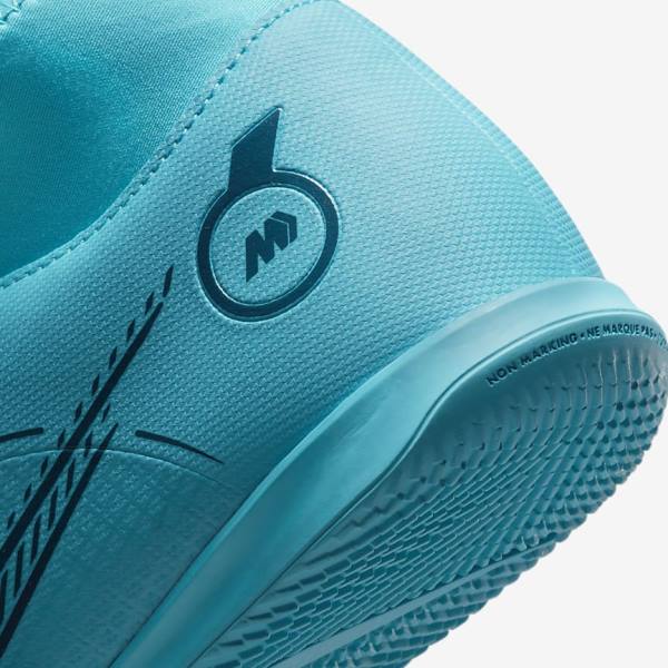 Buty Piłkarskie Damskie Nike Mercurial Superfly 8 Club IC Indoor Court Niebieskie Pomarańczowe | NK862VSU