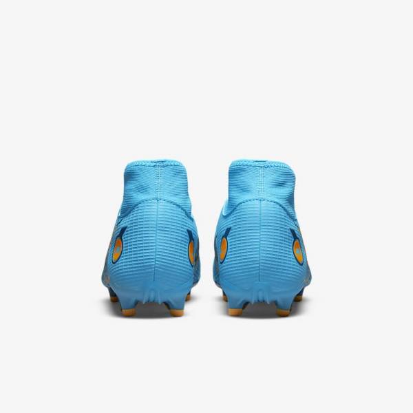 Buty Piłkarskie Damskie Nike Mercurial Superfly 8 Academy MG Multi-Grounds Niebieskie Pomarańczowe | NK907PWI