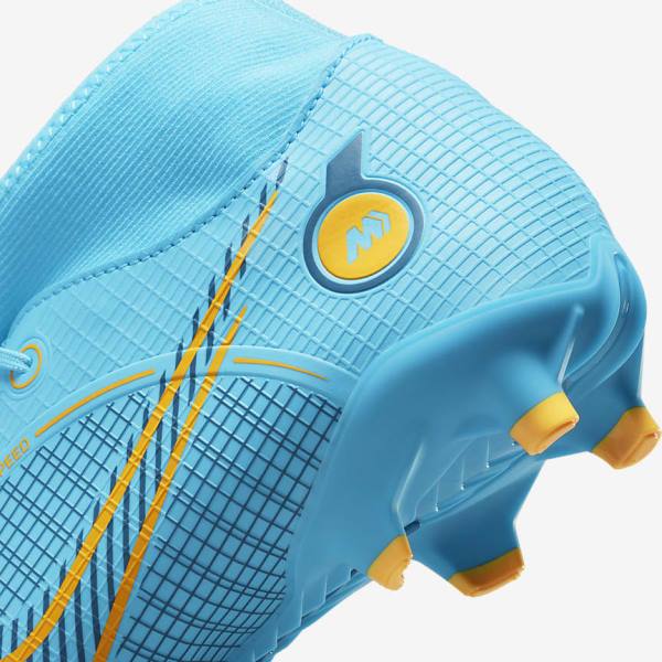 Buty Piłkarskie Damskie Nike Mercurial Superfly 8 Academy MG Multi-Grounds Niebieskie Pomarańczowe | NK907PWI