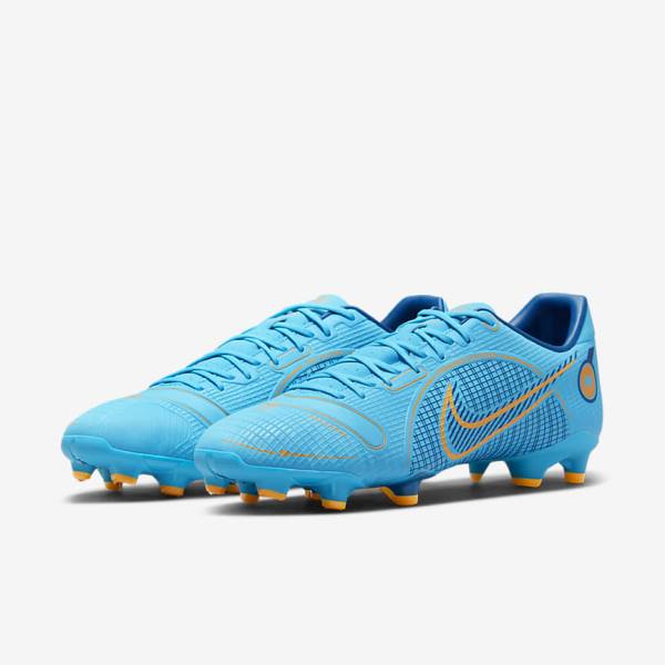 Buty Piłkarskie Damskie Nike Mercurial Vapor 14 Academy MG Multi-Ground Niebieskie Pomarańczowe | NK081BUD