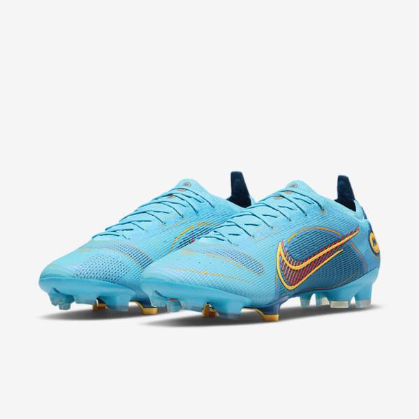 Buty Piłkarskie Damskie Nike Mercurial Vapor 14 Elite FG Firm-Grounds Niebieskie Pomarańczowe | NK235MJK