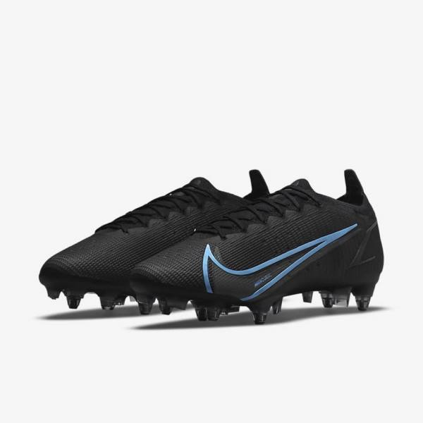 Buty Piłkarskie Damskie Nike Mercurial Vapor 14 Elite SG-Pro AC Soft-Ground Czarne Szare | NK312VIR