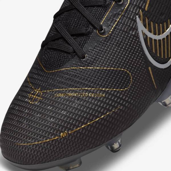 Buty Piłkarskie Damskie Nike Mercurial Vapor 14 Elite SG-PRO Anti-Clog Traction Soft-Grounds Czarne Metal Srebrne Szare Metal Złote | NK360JLK