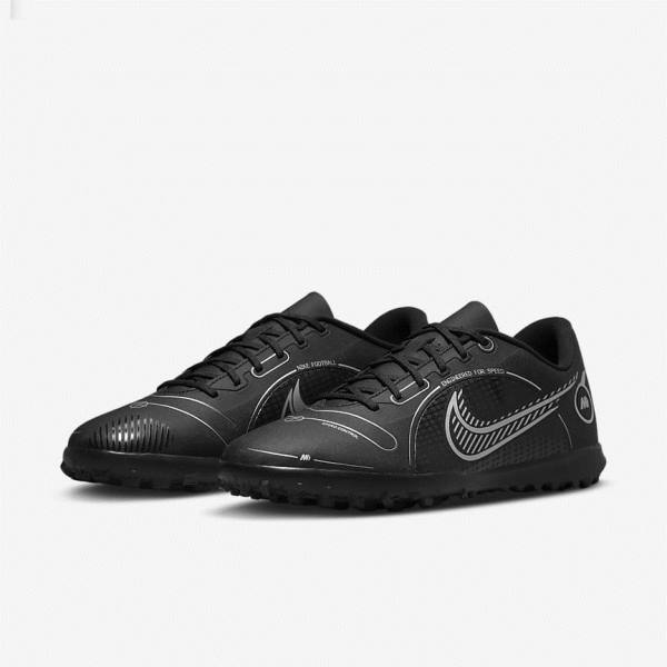 Buty Piłkarskie Damskie Nike Mercurial Vapor 14 Club TF Turf Czarne Szare Metal Srebrne | NK581ZUF