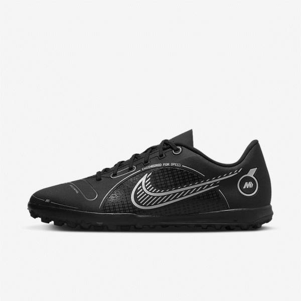 Buty Piłkarskie Damskie Nike Mercurial Vapor 14 Club TF Turf Czarne Szare Metal Srebrne | NK581ZUF