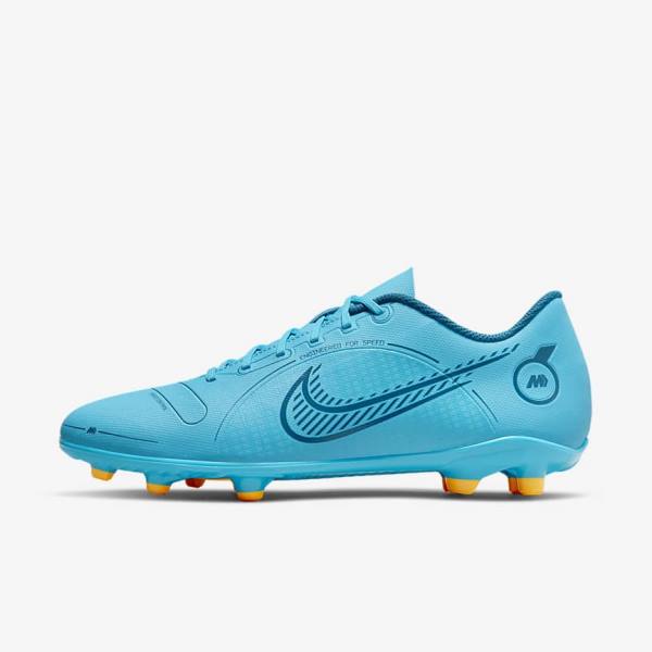 Buty Piłkarskie Damskie Nike Mercurial Vapor 14 Club MG Multi-Ground Niebieskie Pomarańczowe | NK624GVC