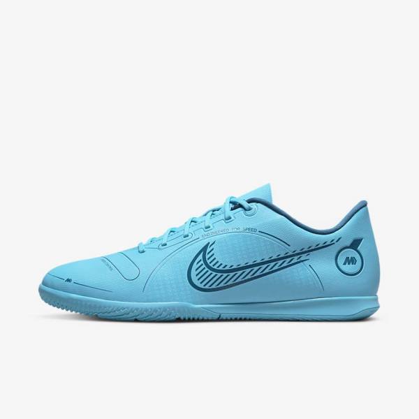 Buty Piłkarskie Damskie Nike Mercurial Vapor 14 Club IC Indoor Court Niebieskie Pomarańczowe | NK659DBJ