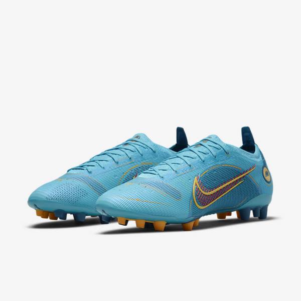 Buty Piłkarskie Damskie Nike Mercurial Vapor 14 Elite AG Artificial-Grounds Niebieskie Pomarańczowe | NK683QZM