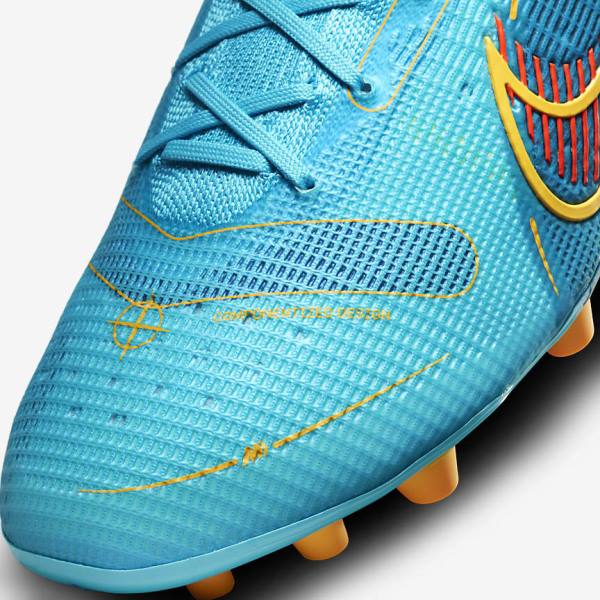 Buty Piłkarskie Damskie Nike Mercurial Vapor 14 Elite AG Artificial-Grounds Niebieskie Pomarańczowe | NK683QZM