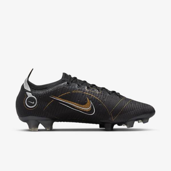 Buty Piłkarskie Damskie Nike Mercurial Vapor 14 Elite FG Firm-Grounds Czarne Metal Srebrne Szare Metal Złote | NK716UIZ