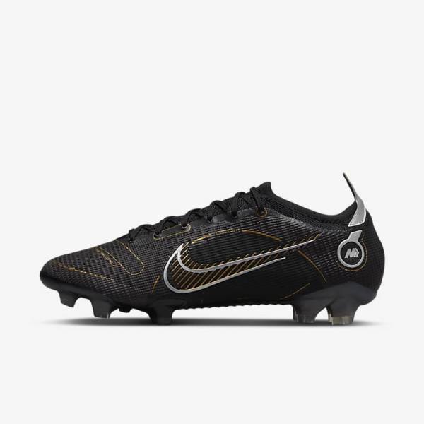 Buty Piłkarskie Damskie Nike Mercurial Vapor 14 Elite FG Firm-Grounds Czarne Metal Srebrne Szare Metal Złote | NK716UIZ