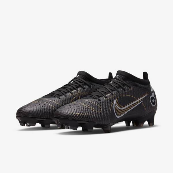 Buty Piłkarskie Damskie Nike Mercurial Vapor 14 Pro FG Firm-Ground Czarne Metal Srebrne Szare Metal Złote | NK857JYI