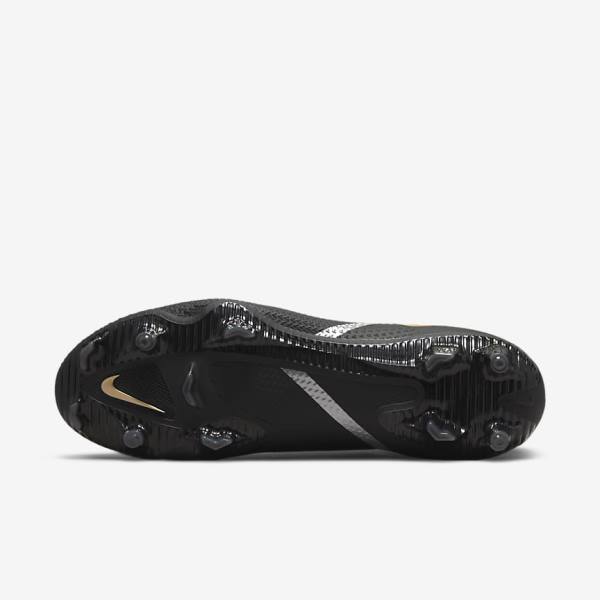 Buty Piłkarskie Damskie Nike Phantom GT2 Pro Dynamic Fit FG Firm-Ground Czarne Metal Złote Metal Srebrne Metal Ciemny Szare | NK031VOS