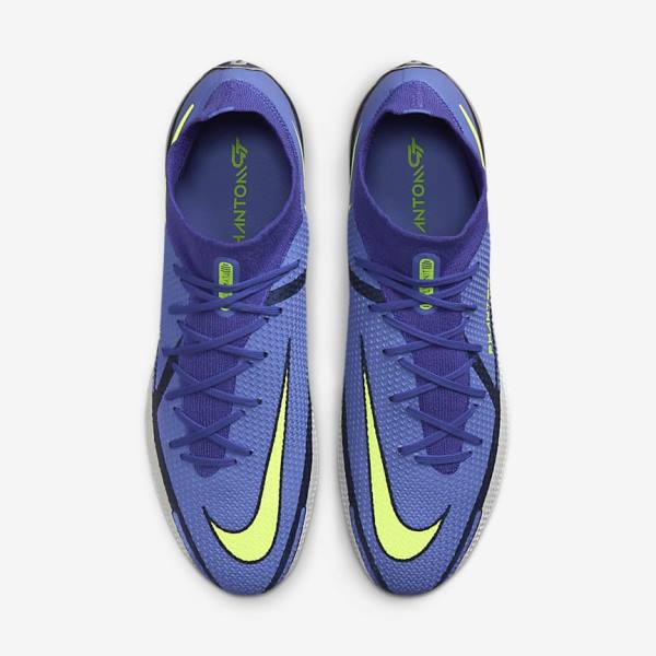 Buty Piłkarskie Damskie Nike Phantom GT2 Dynamic Fit Elite FG Firm-Ground Niebieskie Szare | NK124ESV