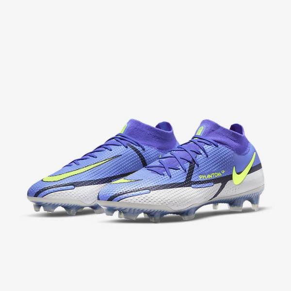 Buty Piłkarskie Damskie Nike Phantom GT2 Dynamic Fit Elite FG Firm-Ground Niebieskie Szare | NK124ESV