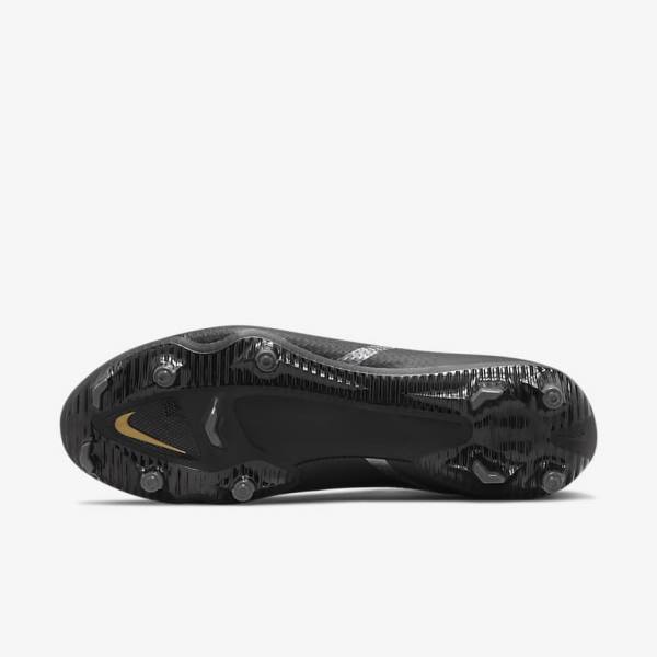 Buty Piłkarskie Damskie Nike Phantom GT2 Academy Dynamic Fit MG Multi-Ground Czarne Metal Złote Ciemny Szare Metal Ciemny Szare | NK149OJX