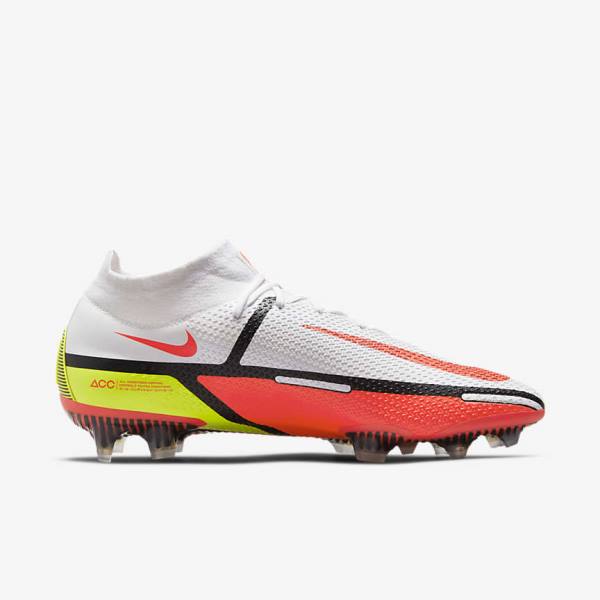 Buty Piłkarskie Damskie Nike Phantom GT2 Dynamic Fit Elite FG Firm-Ground Białe Głęboka Czerwone | NK314FWL