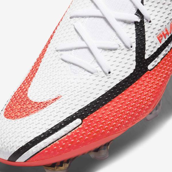 Buty Piłkarskie Damskie Nike Phantom GT2 Dynamic Fit Elite FG Firm-Ground Białe Głęboka Czerwone | NK314FWL