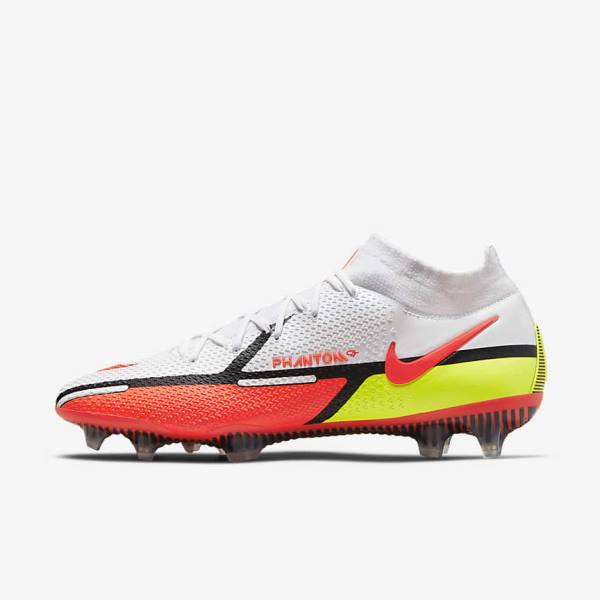 Buty Piłkarskie Damskie Nike Phantom GT2 Dynamic Fit Elite FG Firm-Ground Białe Głęboka Czerwone | NK314FWL