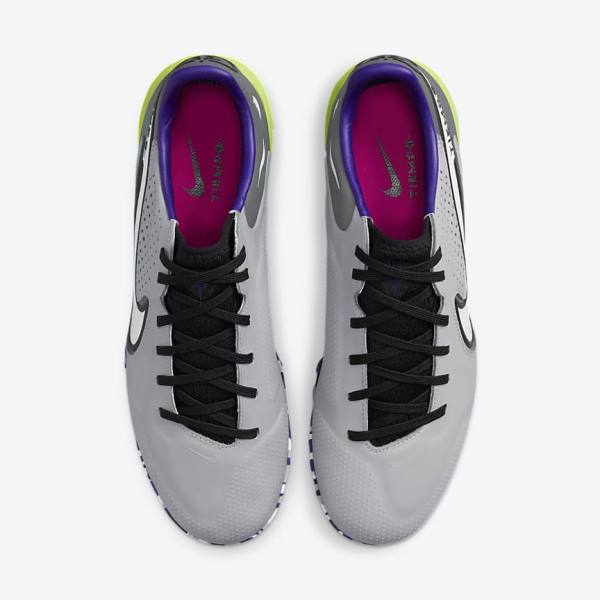 Buty Piłkarskie Damskie Nike React Tiempo Legend 9 Pro TF Turf Głęboka Szare Białe | NK291ZPK