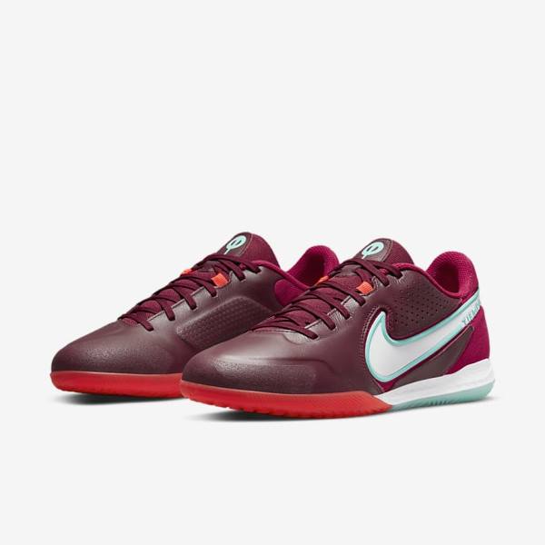 Buty Piłkarskie Damskie Nike React Tiempo Legend 9 Pro IC Indoor-Court Czerwone Głęboka Czerwone Białe | NK405BON