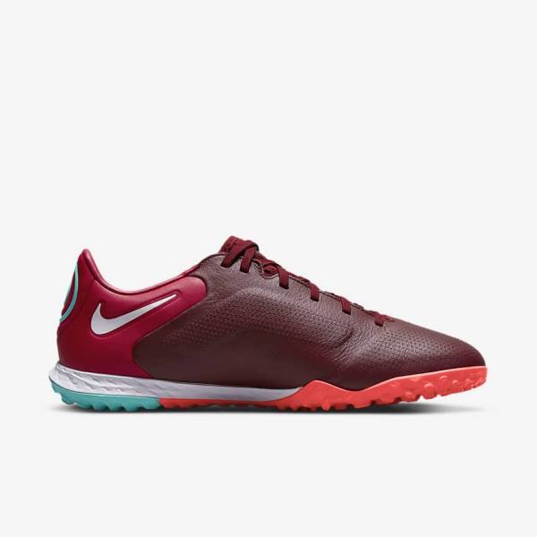 Buty Piłkarskie Damskie Nike React Tiempo Legend 9 Pro TF Turf Czerwone Głęboka Czerwone Białe | NK492VWN