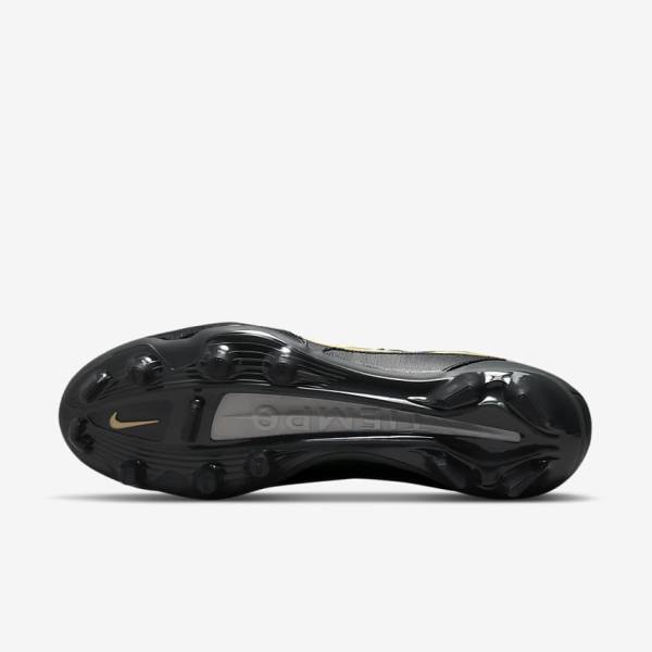 Buty Piłkarskie Damskie Nike Tiempo Legend 9 Pro FG Firm-Ground Czarne Ciemny Szare Metal Złote Metal Ciemny Szare | NK076XER