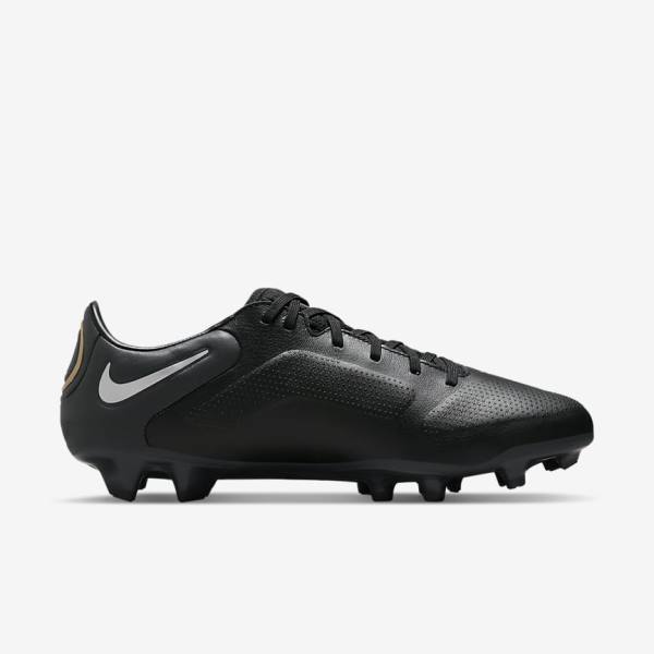 Buty Piłkarskie Damskie Nike Tiempo Legend 9 Pro FG Firm-Ground Czarne Ciemny Szare Metal Złote Metal Ciemny Szare | NK076XER