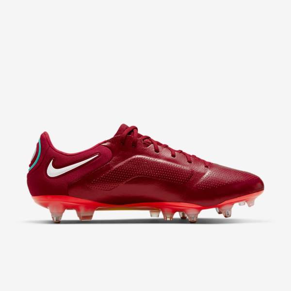 Buty Piłkarskie Damskie Nike Tiempo Legend 9 Elite SG-Pro AC Soft-Ground Czerwone Głęboka Czerwone Białe | NK106ZSX