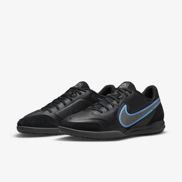 Buty Piłkarskie Damskie Nike Tiempo Legend 9 Academy IC Indoor-Court Czarne Szare | NK453UZM