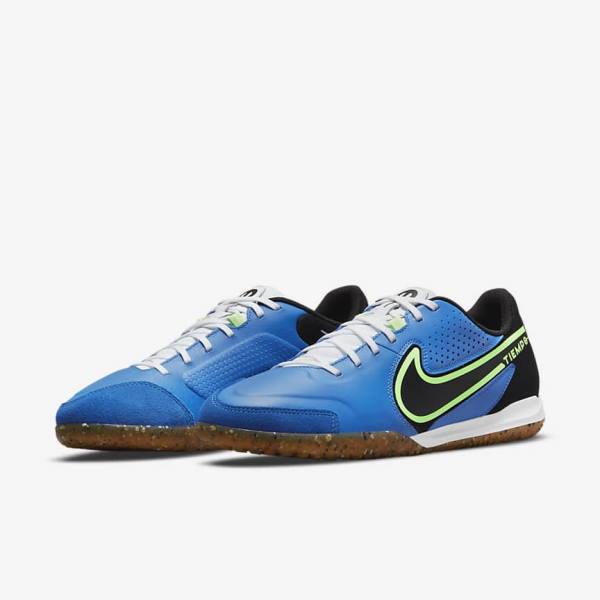 Buty Piłkarskie Damskie Nike Tiempo Legend 9 Academy IC Indoor-Court Głęboka Niebieskie Głęboka Zielone Brązowe Czarne | NK503WIS