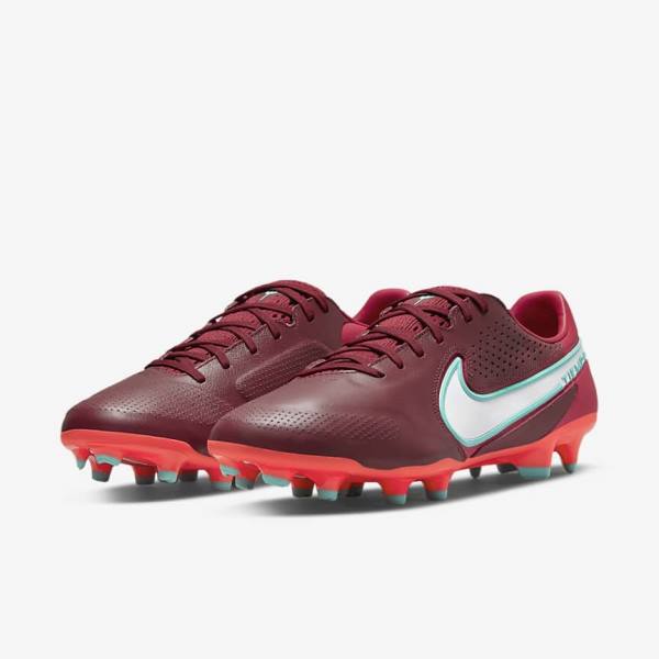 Buty Piłkarskie Damskie Nike Tiempo Legend 9 Pro FG Firm-Ground Czerwone Białe | NK531VKI