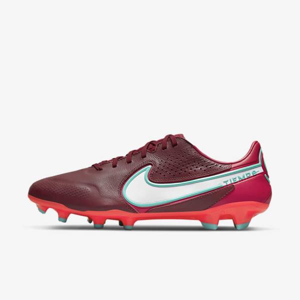 Buty Piłkarskie Damskie Nike Tiempo Legend 9 Pro FG Firm-Ground Czerwone Białe | NK531VKI