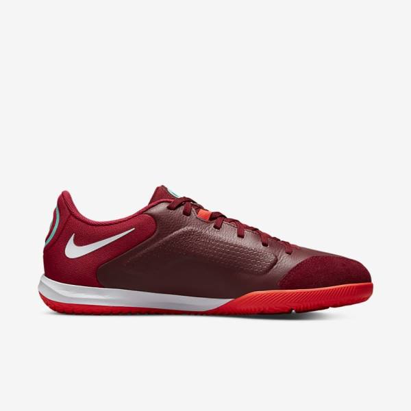 Buty Piłkarskie Damskie Nike Tiempo Legend 9 Academy IC Indoor-Court Czerwone Głęboka Czerwone Białe | NK760FDE